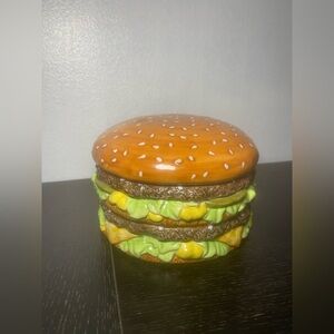Mcdonald’s 2007 Ceramic Burger Cookie Jar with Lid, 8” dia., Vintage Collectable